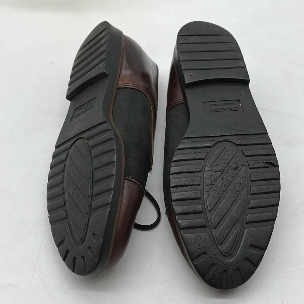 Sebago Black Brown Leather Women's Size 7.5 SNK6536H - Picture 6 of 8